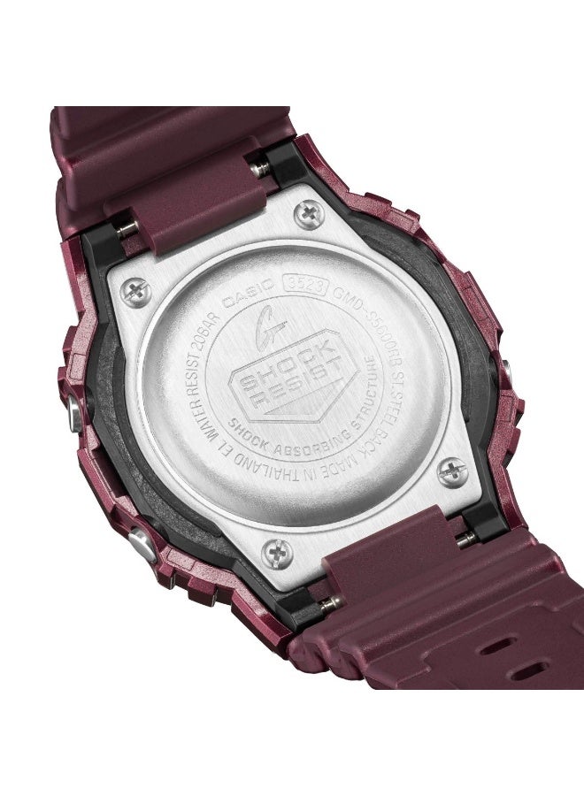 G-SHOCK Digital Women’s Watch GMD‑S5600RB‑4DR, 40.5 mm Black Dial, Red Resin Band, 200 m WR - Image 5